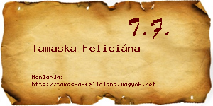 Tamaska Feliciána névjegykártya